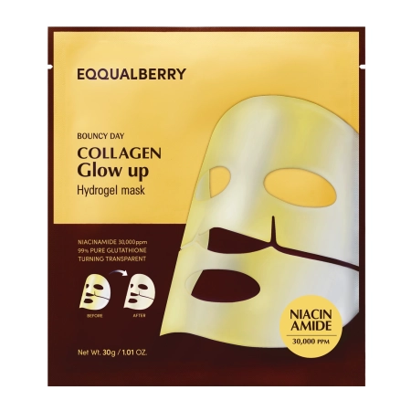 EQQUALBERRY - Collagen Glow Up Hydrogel Mask - Set Brightensglowing collagen face masks - 4x30g