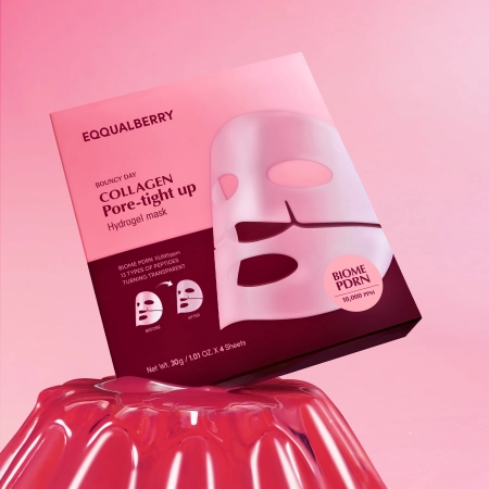 EQQUALBERRY - Collagen Pore Tight Up Hydrogel Mask - Collagen Pore Tightening Face Mask Set - 4x30g - Image 2
