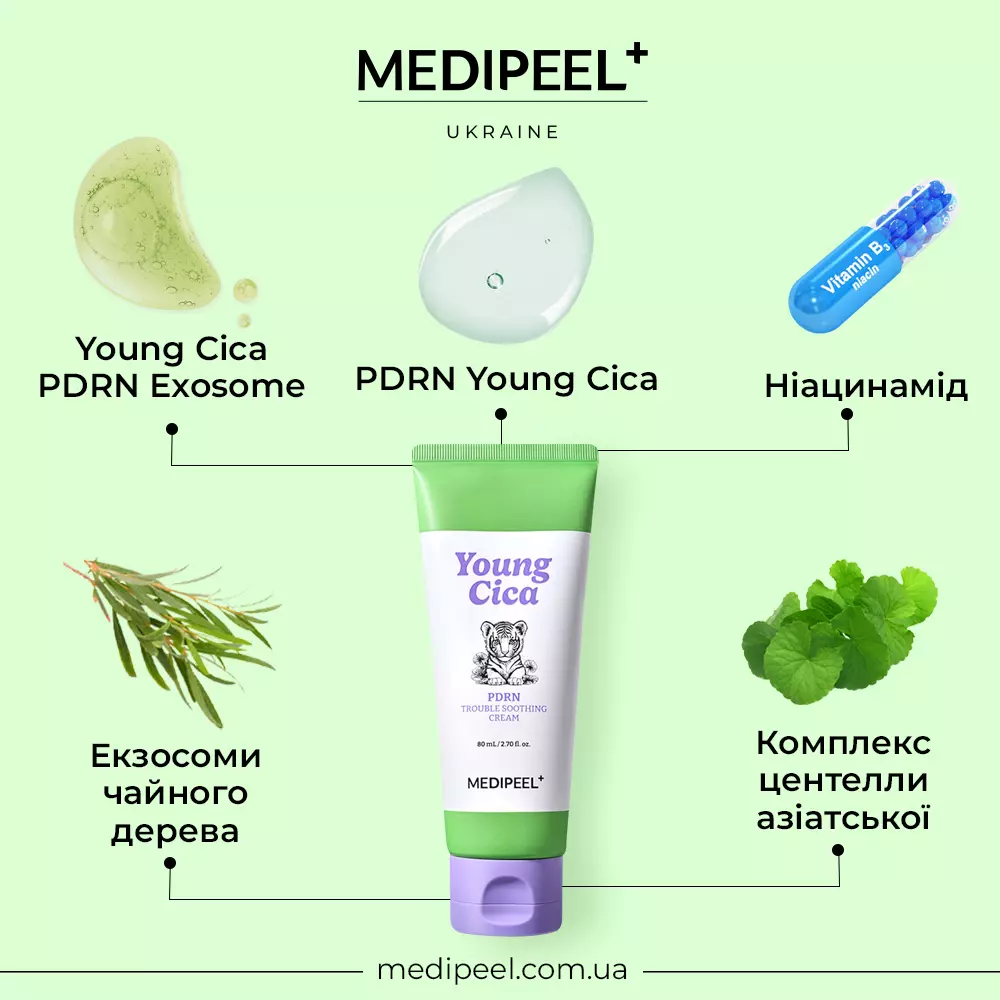 MEDI PEEL Young Cica PDRN Trouble Soothing Cream 80ml - Image 3