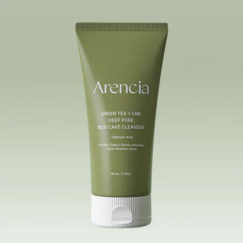 Arencia - Green Tea + LHA Deep Pore RIice Cake Cleanser - Face wash gel with Green Tea - 150ml - Image 2
