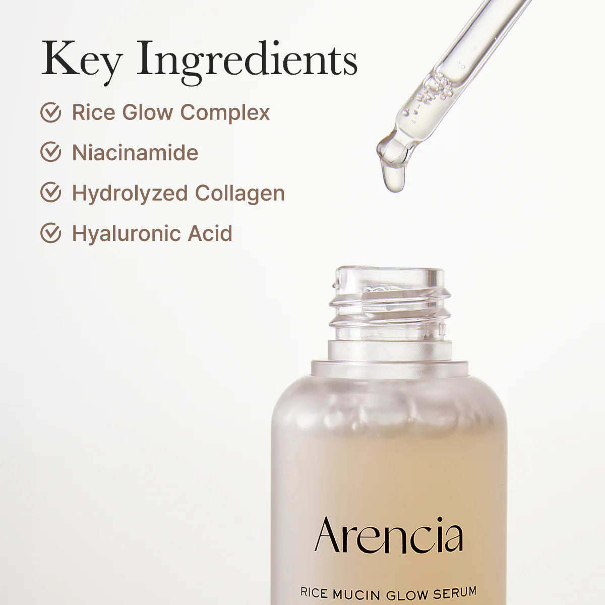 Arencia - Rice Mucin Glow Serum - Nourishing Face Serum - 30ml - Image 3