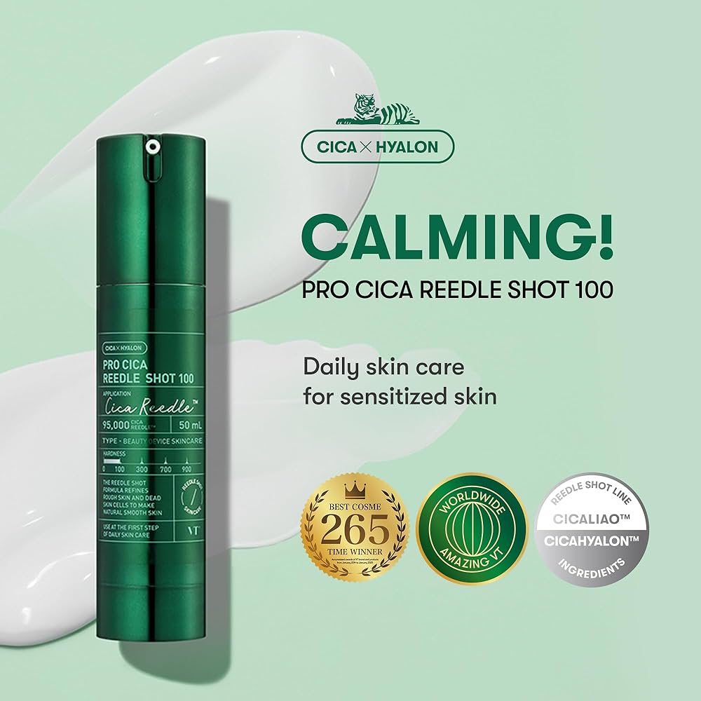 VT Cosmetics - Pro Cica Reeddle Shot 100 - Soothing Microneedle Facial Booster - 50ml - Image 2