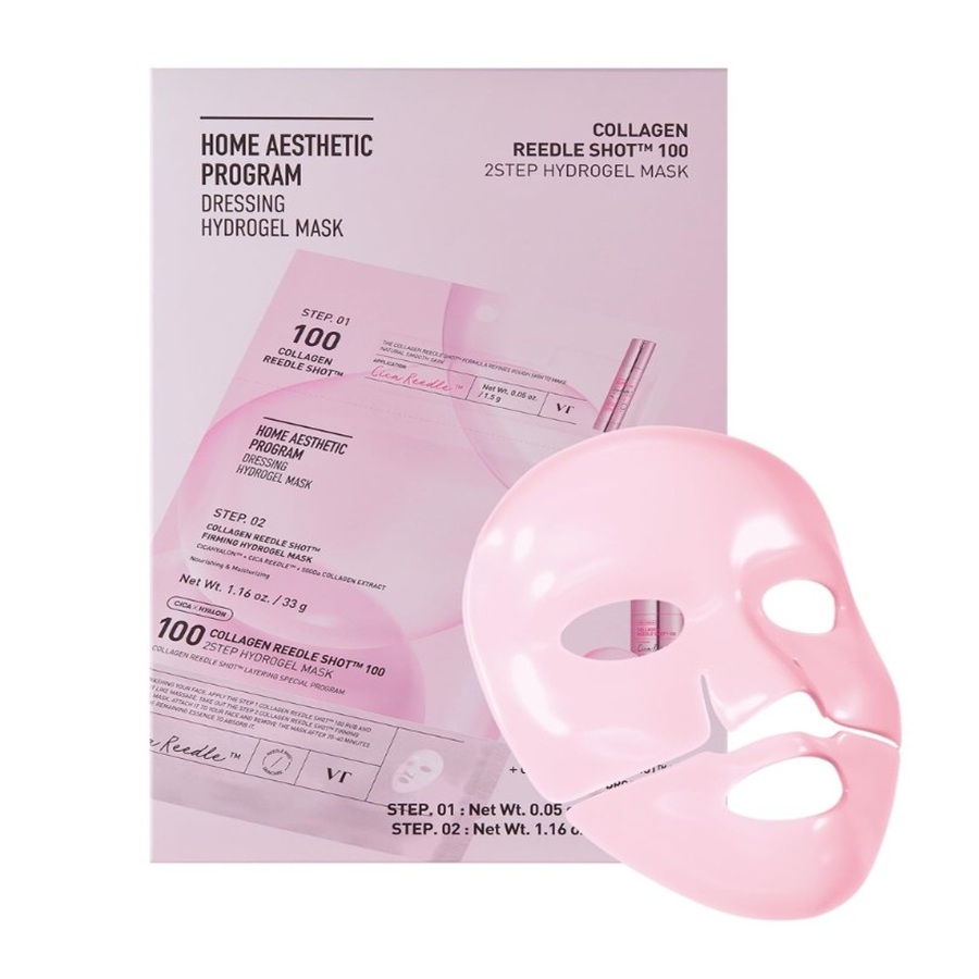 VT Cosmetics - Collagen Reedle Shot 100 2Step Mask - Firming Hydrogel Face Mask - 1.5g + 33g