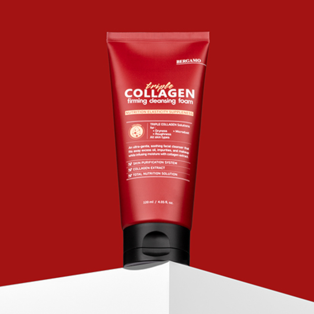 BERGAMO Triple Collagen Firming Cleansing Foam, 120 ml