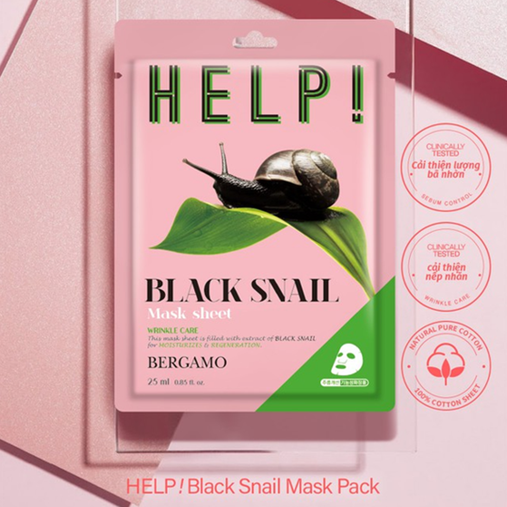 BERGAMO HELP Black Snail Mask, 25 ml - Image 2