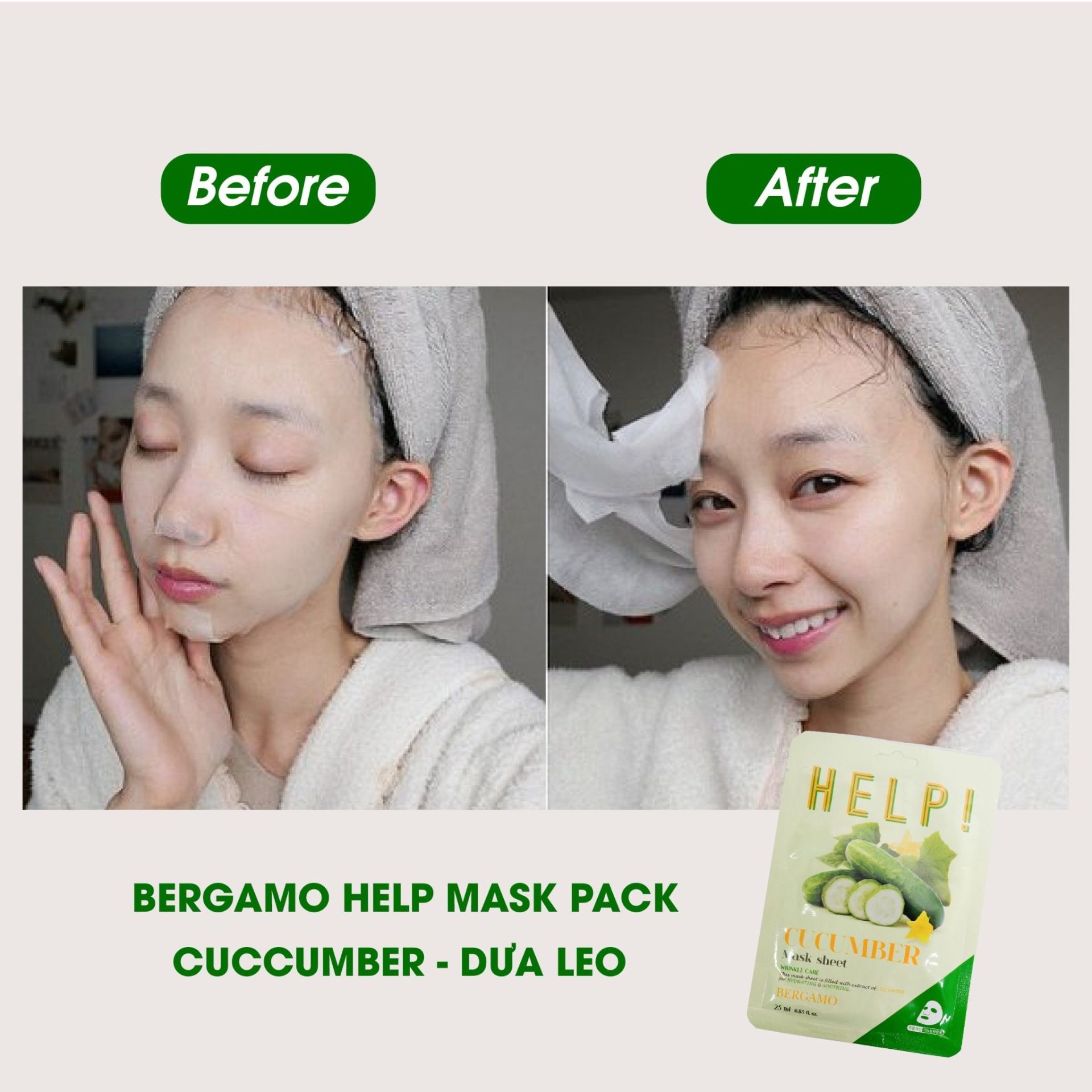BERGAMO HELP Cucumber Mask, 25 ml - Image 2