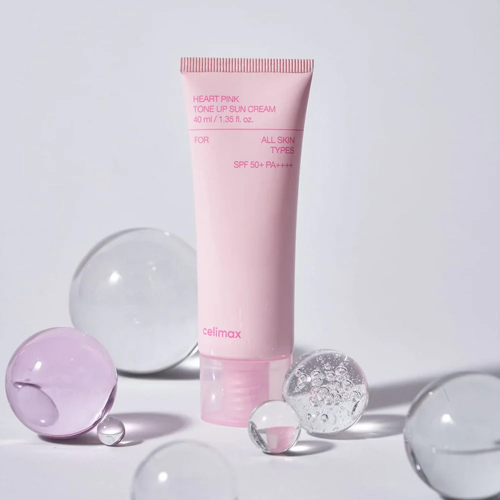 Celimax - Heart Pink Tone Up Sun Cream SPF 50+ PA++++ - Moisturizing Filter Cream - 40ml - Image 4