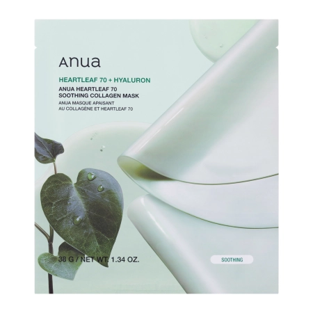 Anua - Heartleaf 70 Soothing Collagen Mask - Soothing Sheet mask with Collagen - 38g
