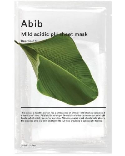 Abib - Mild Acidic pH Sheet Mask Heartleaf Fit - Mild Acidic pH Sheet Mask with Heartleaf - 30ml
