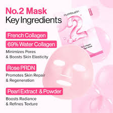 Numbuzin – No.2 Rose PDRN Collagen Plumping Sheet Mask – 5ea - Image 2