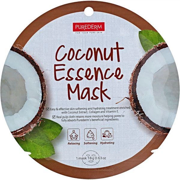 PUREDERM COCONUT Essence Mask (Circle), 18 g