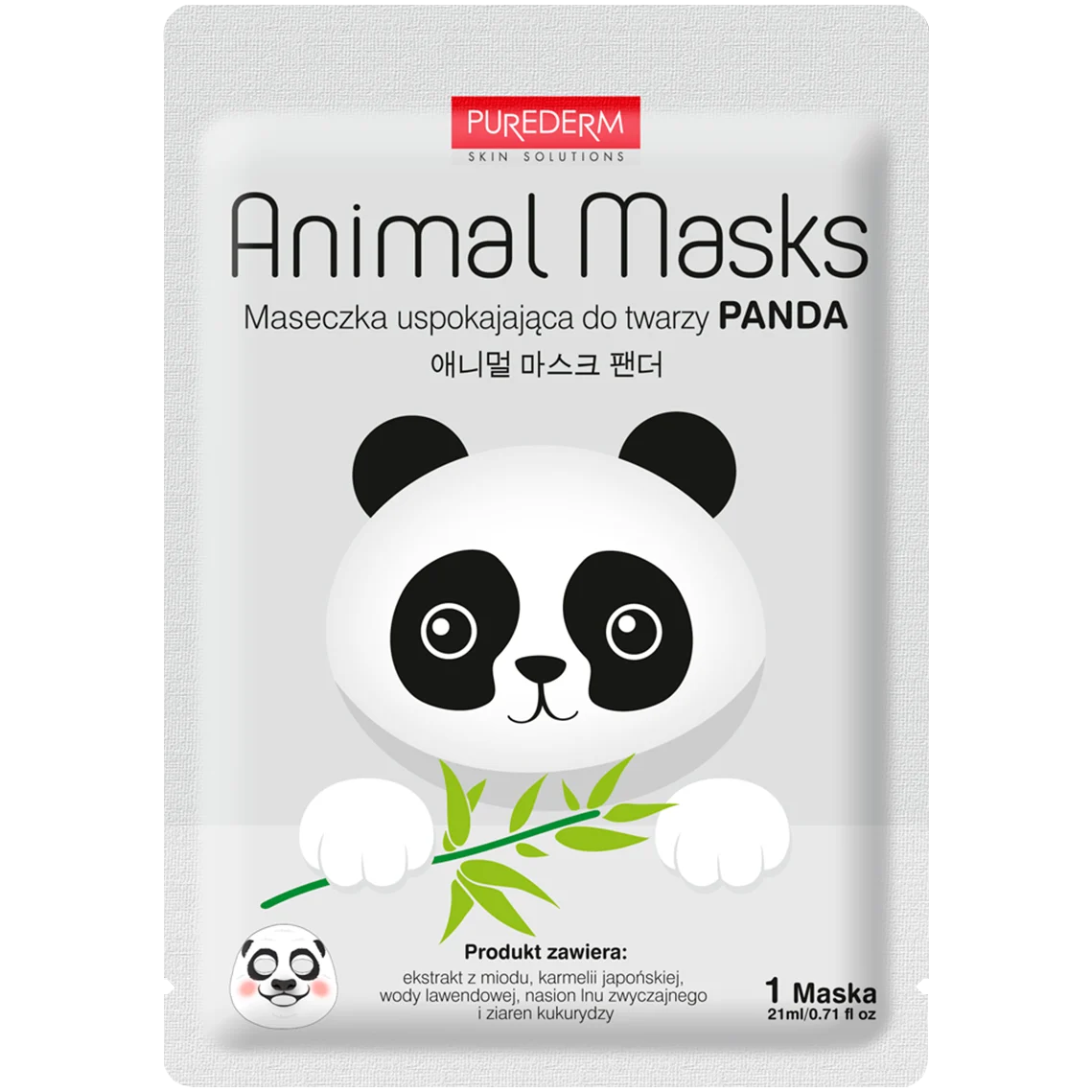 PUREDERM Animal Mask PANDA, 21 ml