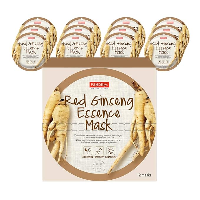 PUREDERM Red Ginseng Essence Mask, 18 g