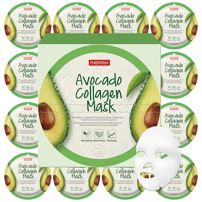 PUREDERM AVOCADO Collagen Mask (Circle), 18 g