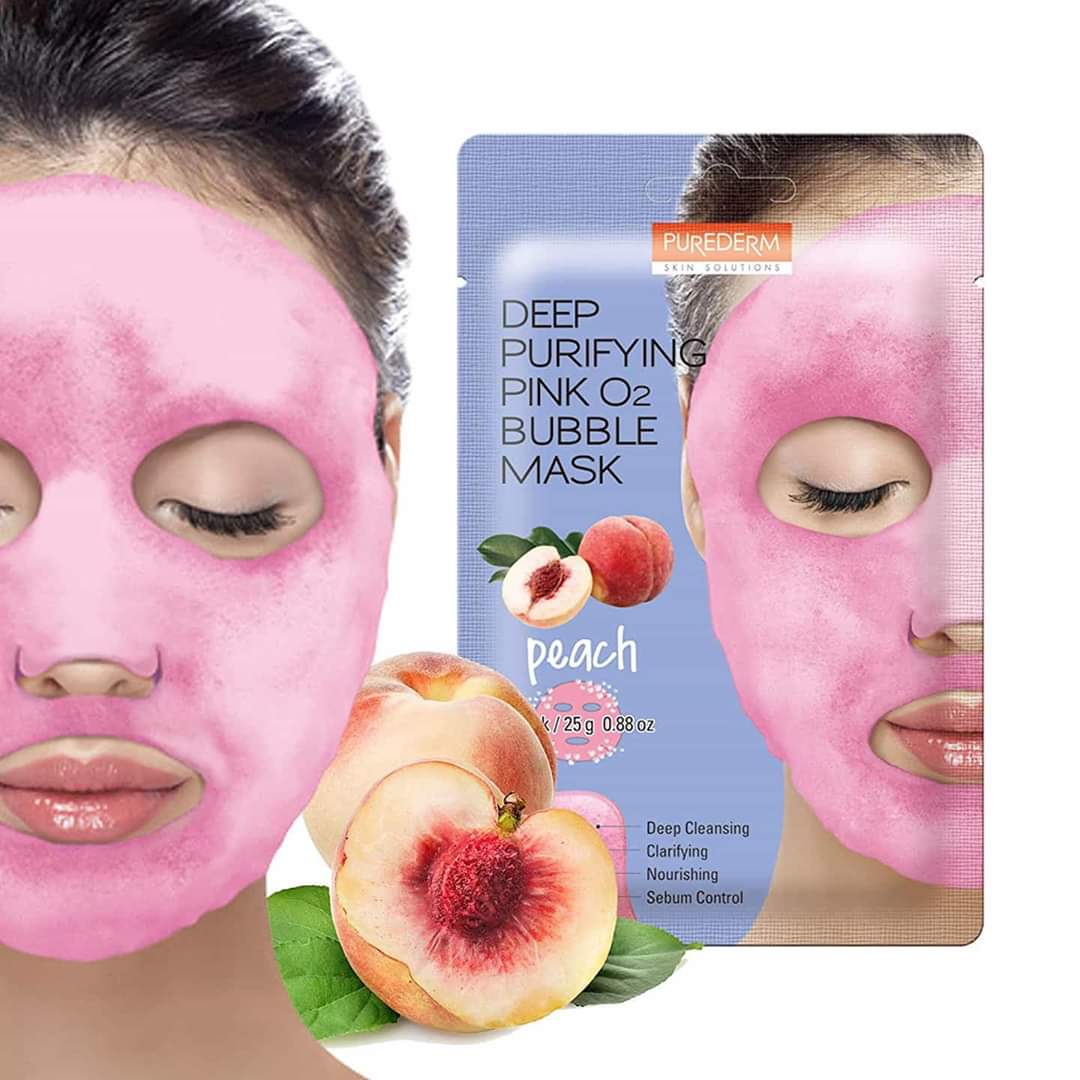 PUREDERM Deep purifying pink O2 bubble mask, 25 g