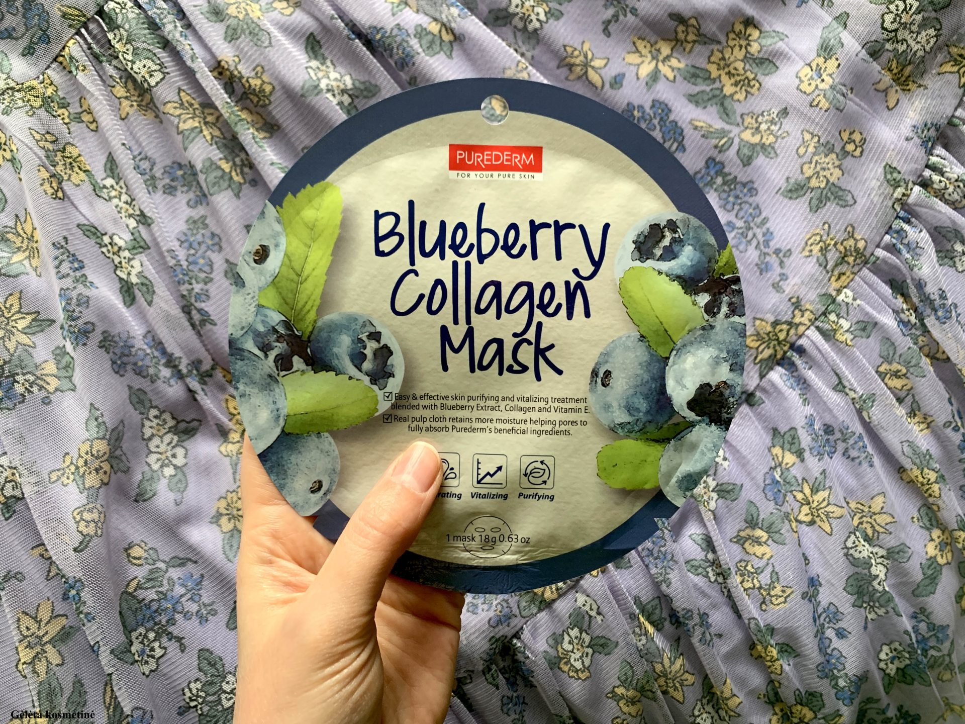 PUREDERM BLUEBERRY Collagen Mask (Circle), 18 g - Image 2