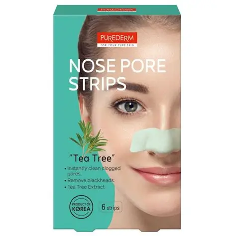 PUREDERM Nose Pore Strips TEA TREE, 6 pcs.