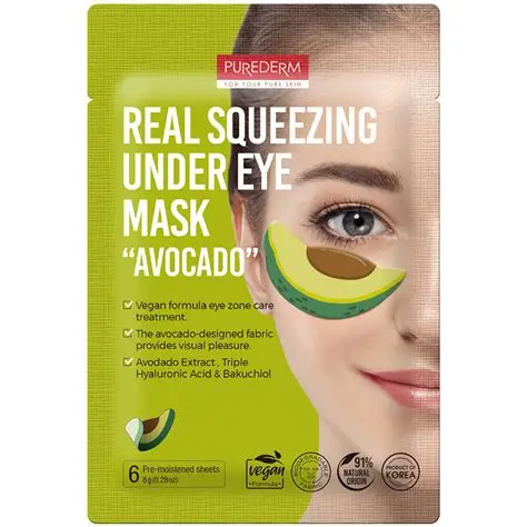 PUREDERM Real Squeezing Under Eye Mask AVOCADO, 6 pcs.