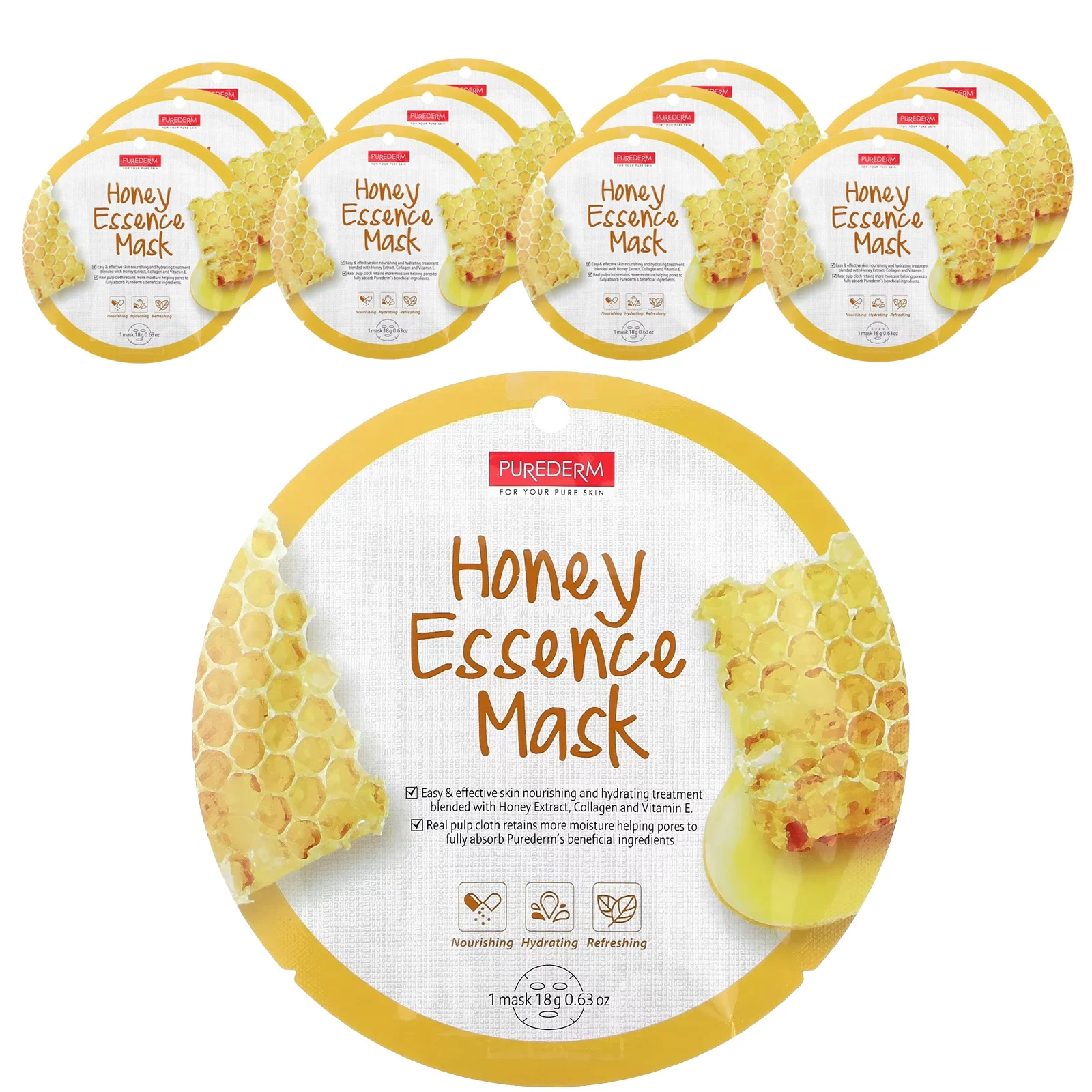 PUREDERM HONEY Collagen Mask (Circle), 18 g