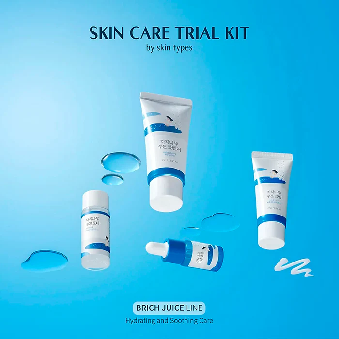 Round Lab – Birch Juice Trial Kit (Cleanser+Toner+Ampoule+Cream) - Image 2