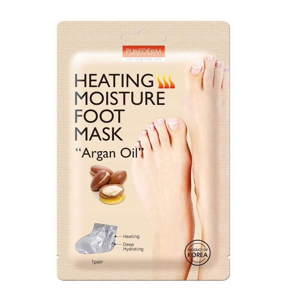 PUREDERM Heating Moisture Foot Mask ARGAN OIL, 2 x 17 g