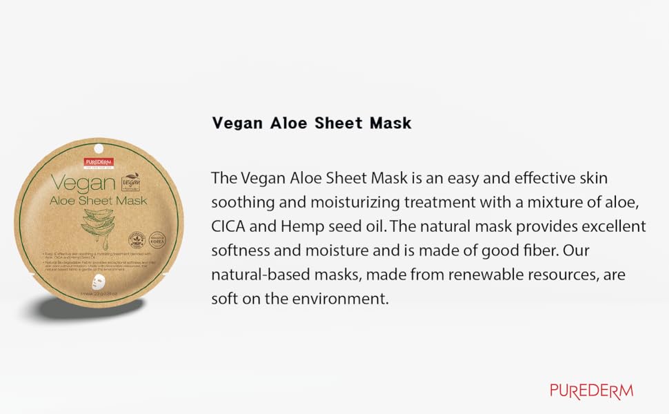 PUREDERM Vegan ALOE Sheet, 23 g - Image 2