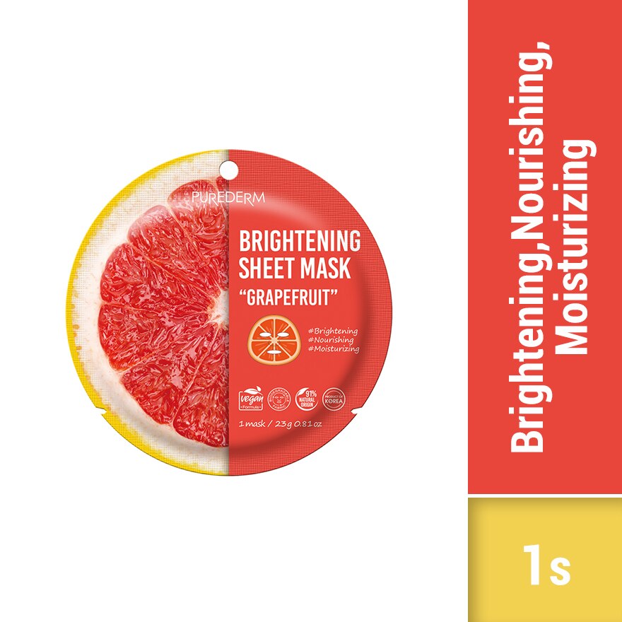 PUREDEM Brightening Sheet mask Grapefruit, 23 g - Image 2