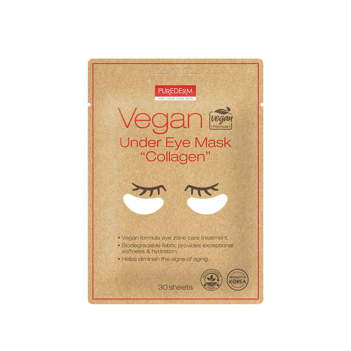PUREDERM Vegan Under Eye Mask "Collagen", 30 pcs. - Image 2