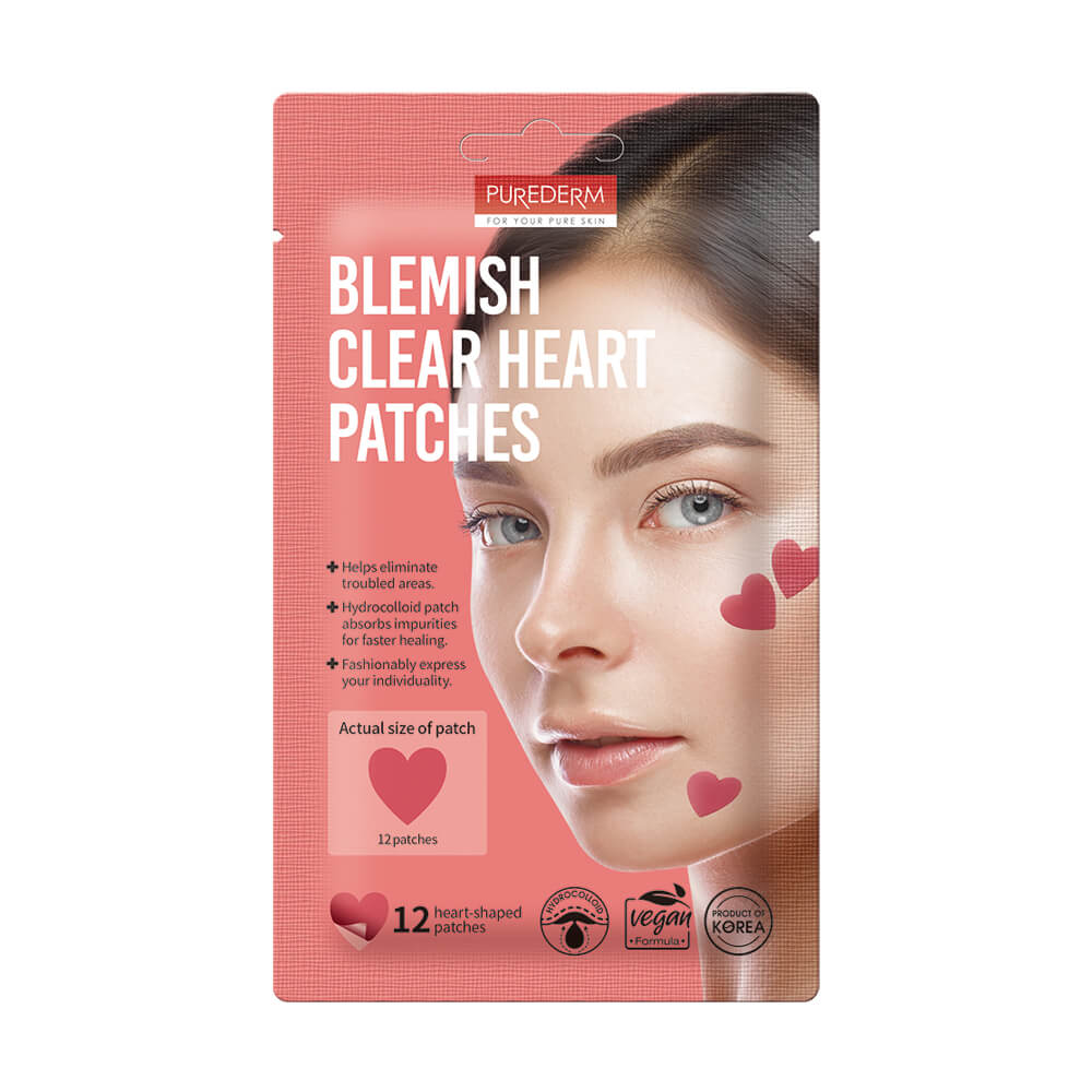 PUREDERM Blemish Clear Heart Patches, 12 pcs.