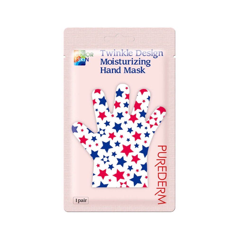 PUREDERM COLOR!SKIN Twinkle Design Moisturizing Hand Mask, 1 pair