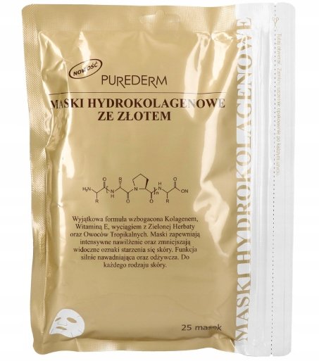PUREDERM Hydro Collagen Mask Gold, 25 pcs.