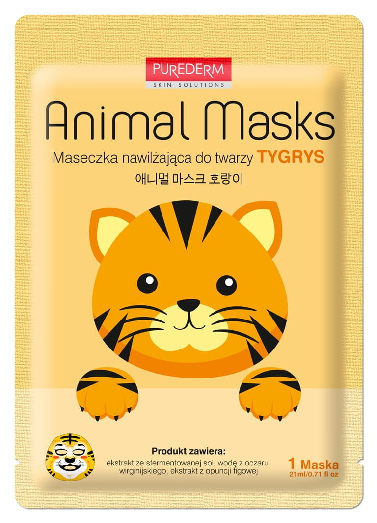 PUREDERM Animal Mask TIGER, 21 ml