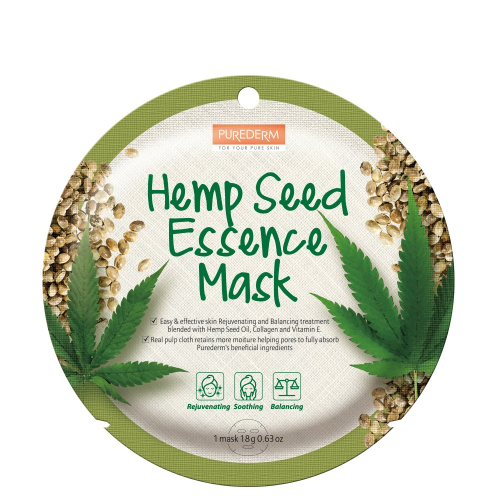 PUREDERM Hemp Seed Essence Mask, 18 g