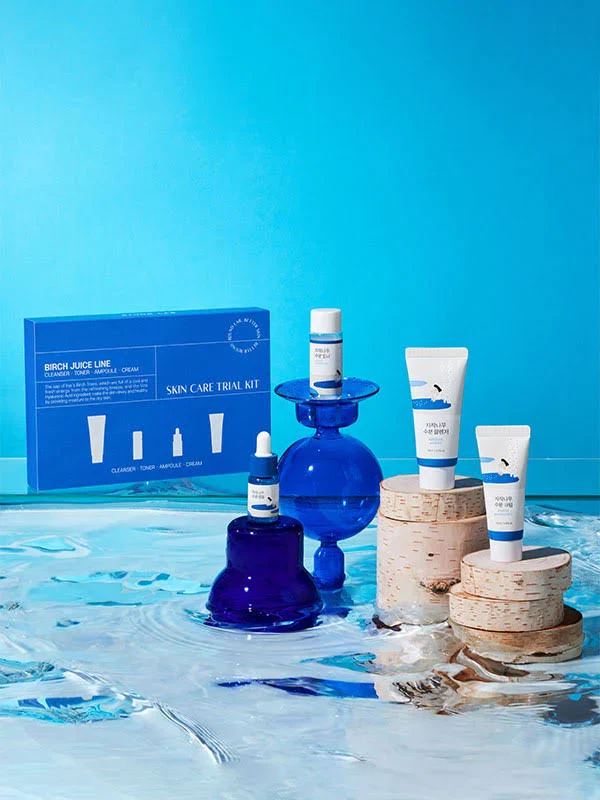 Round Lab – Birch Juice Trial Kit (Cleanser+Toner+Ampoule+Cream) - Image 3