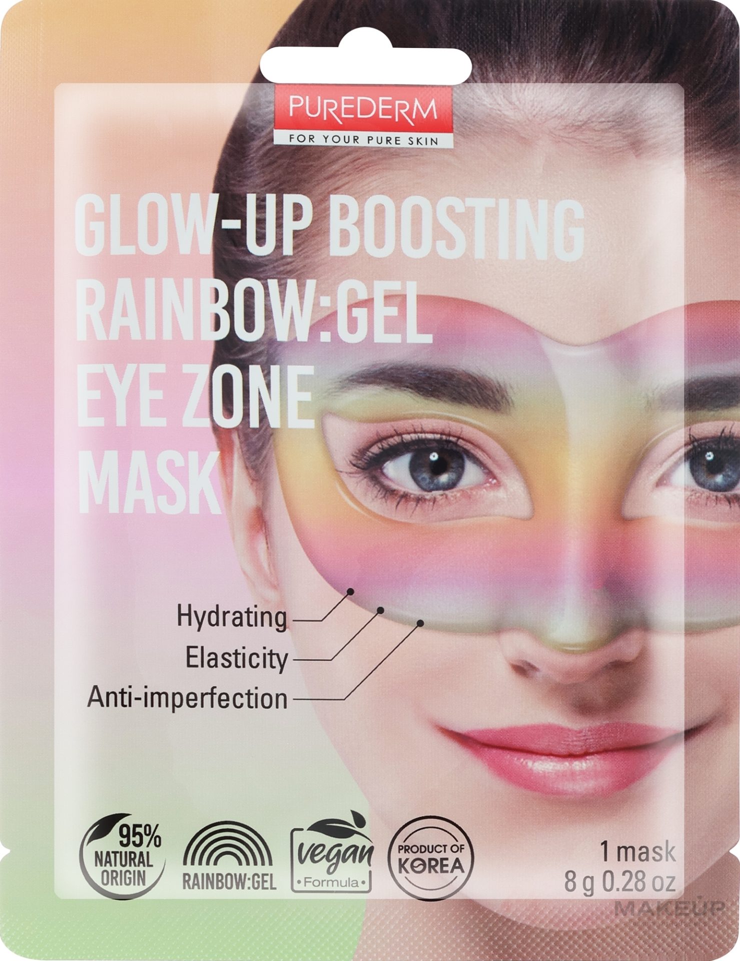 PUREDERM Glow-up Boosting RAINBOW:Gel Eye zone Mask, 1 pc